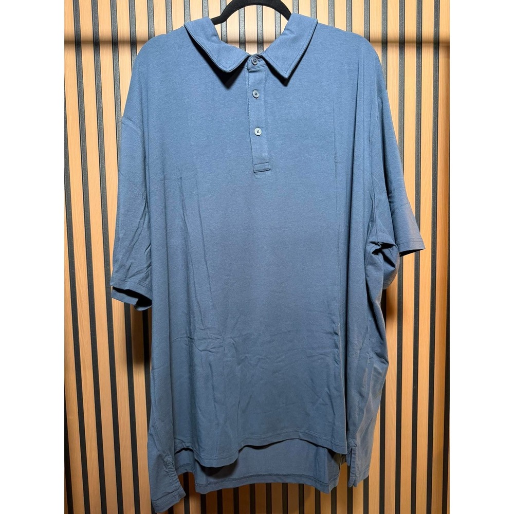 Goodfellow & Co Mens 4XL Polo Shirt Short Sleeve‎ Blue Solid Casual NWT New
